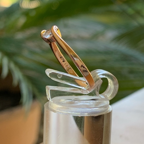 18K Cubic Zirconia Ring Rose Gold Color - Picture 3 of 6